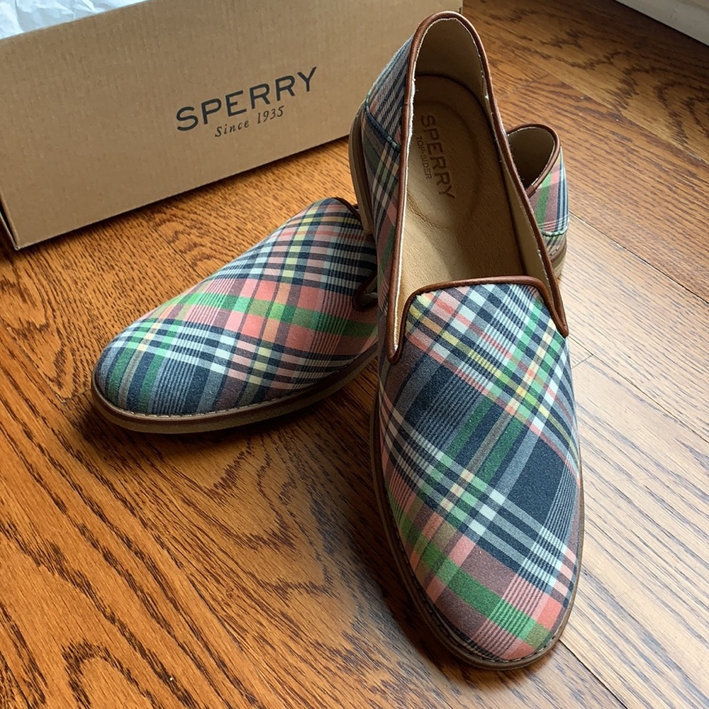 Sperry Seaport Levy plaid loafers